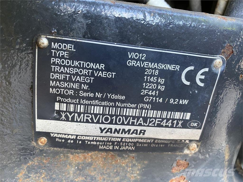 Yanmar VIO12 Koparki kołowe