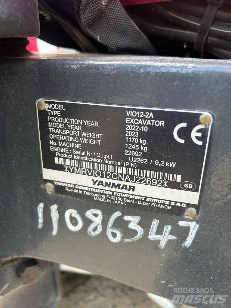 Yanmar VIO12-2A Minikoparki