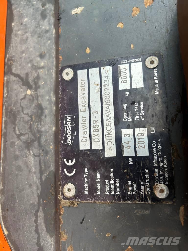 Doosan DX 85 R-3 Midikoparki  7t - 12t
