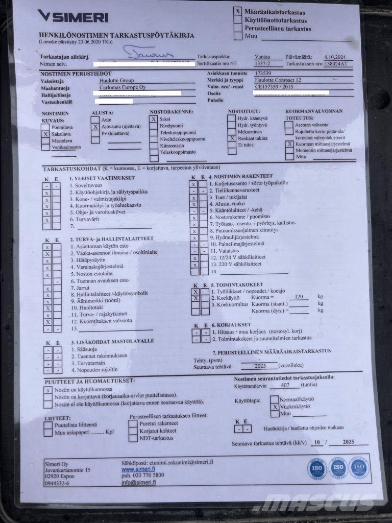 Haulotte Compact 12 Podnośniki nożycowe