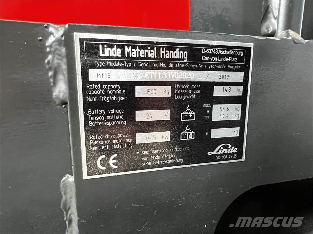 Linde MT15 Wózki widłowe unoszące z dyszlem