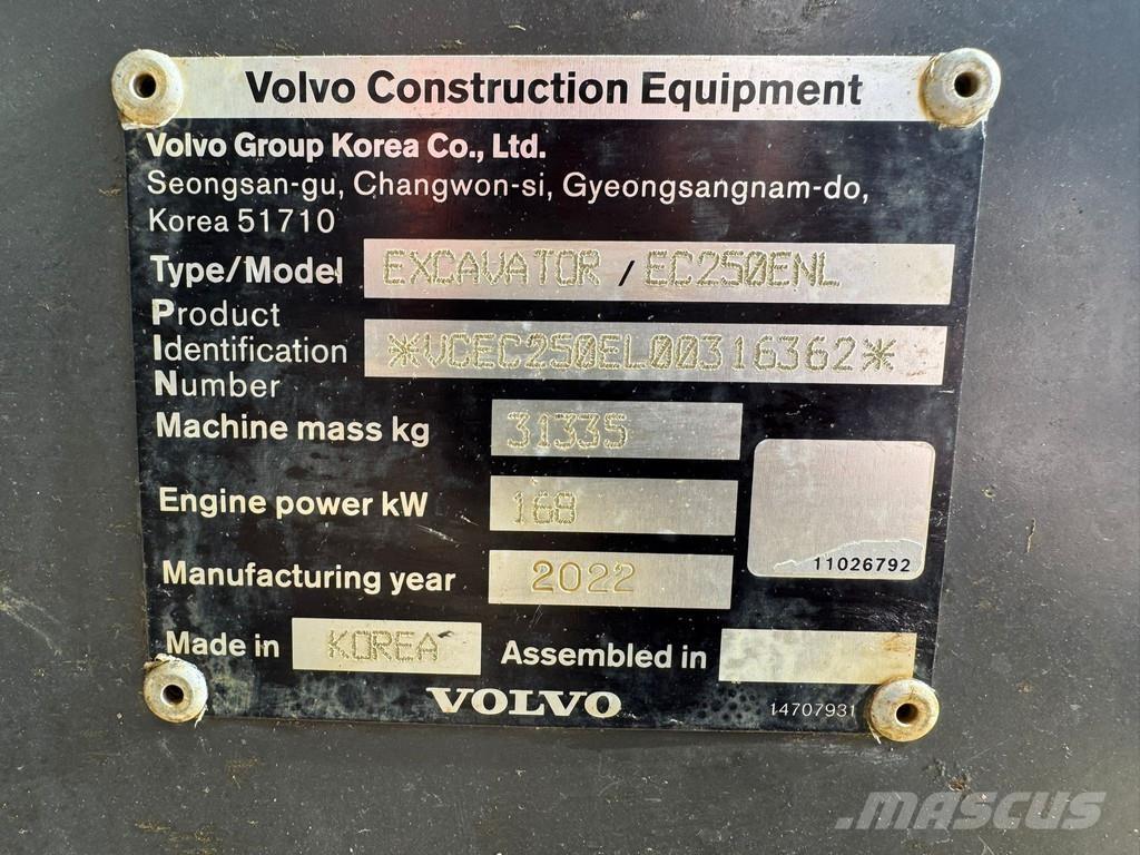 Volvo EC250ENL Koparki gąsienicowe