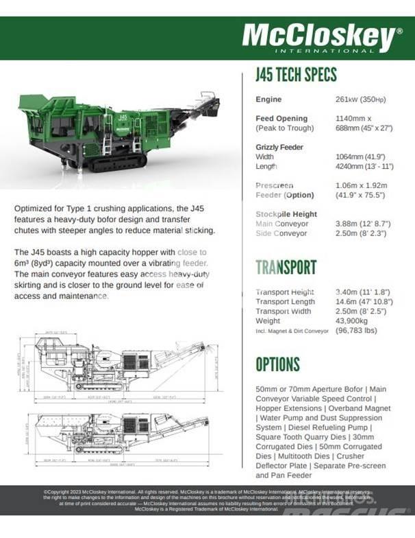 McCloskey J45 Kruszarki
