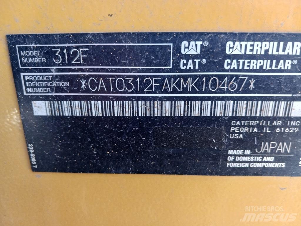 CAT 312 F Koparki gąsienicowe