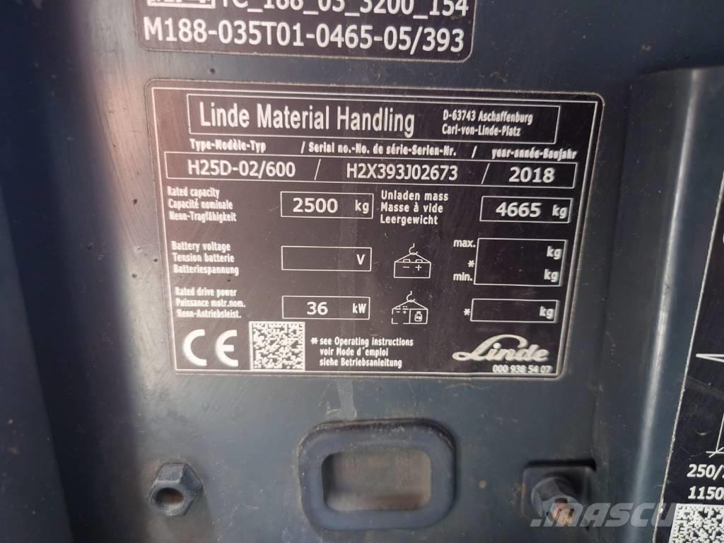 Linde H25/600D/393 Wózki Diesla