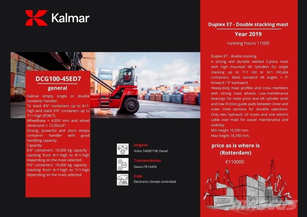 Kalmar DCG 100-45ED7 Wozy do składowania i transportu kontenerów