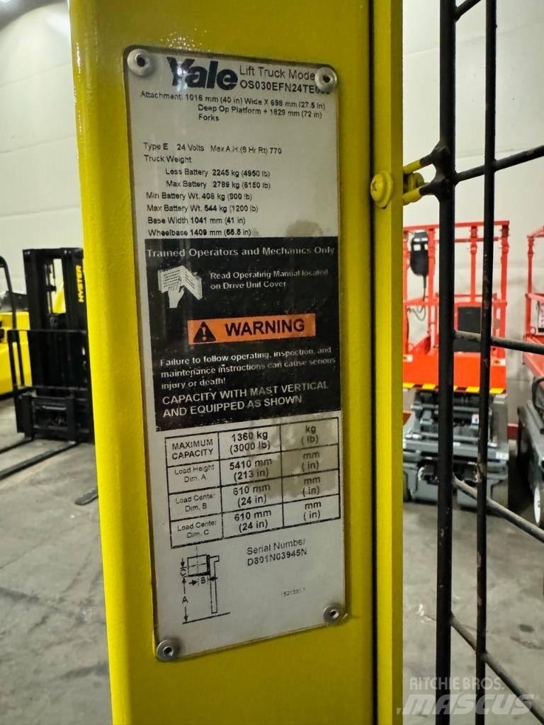 Yale OS030EF Wózki wózki kompletacyjne średnio wysoko unoszące