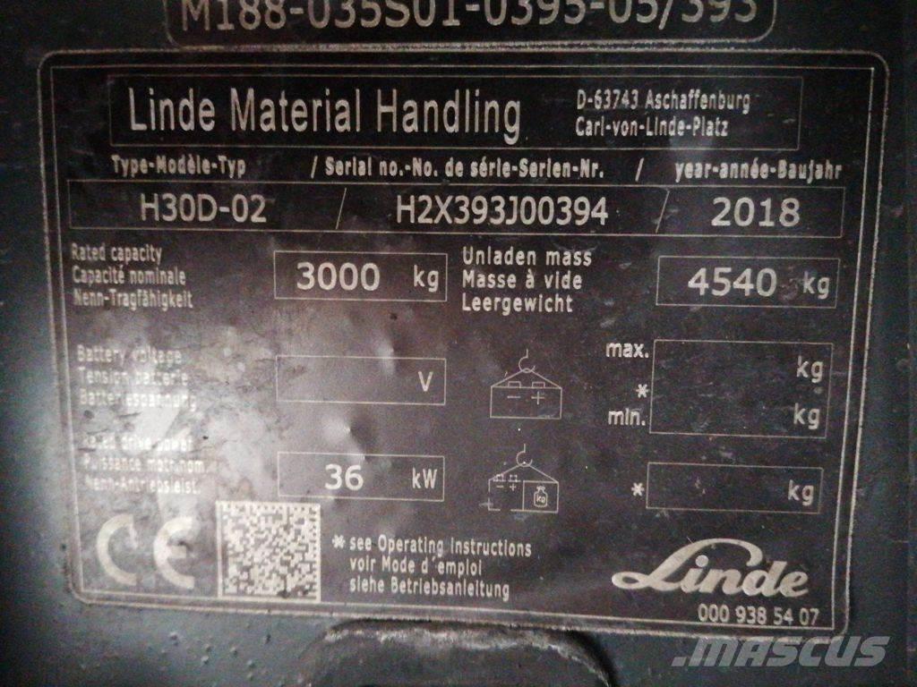 Linde H30D-02 Wózki Diesla