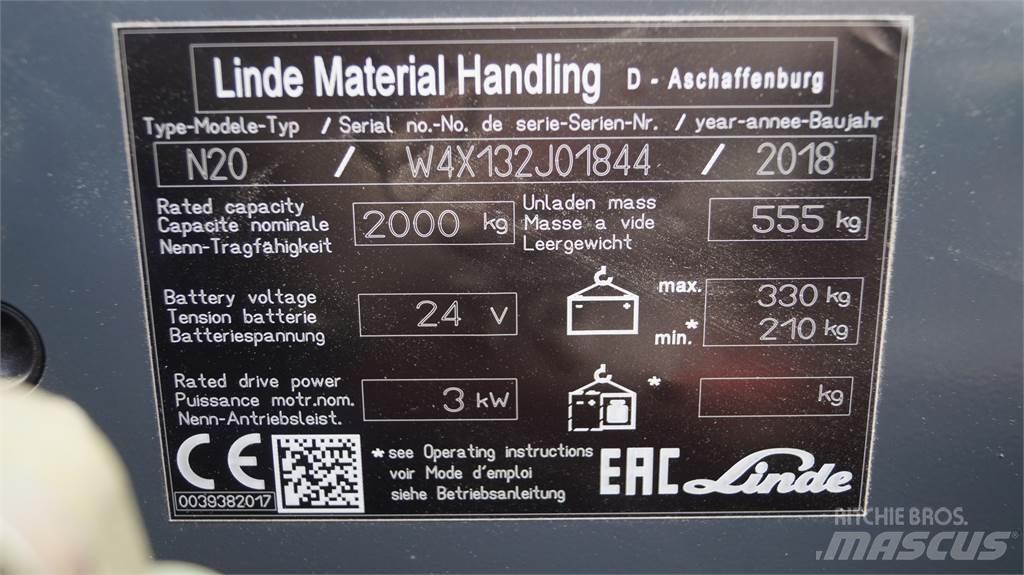 Linde N20 kurz Wózki kompletacyjne nisko unoszące