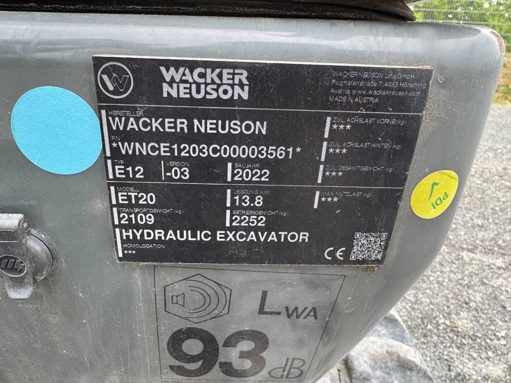 Wacker Neuson ET20 Koparki gąsienicowe