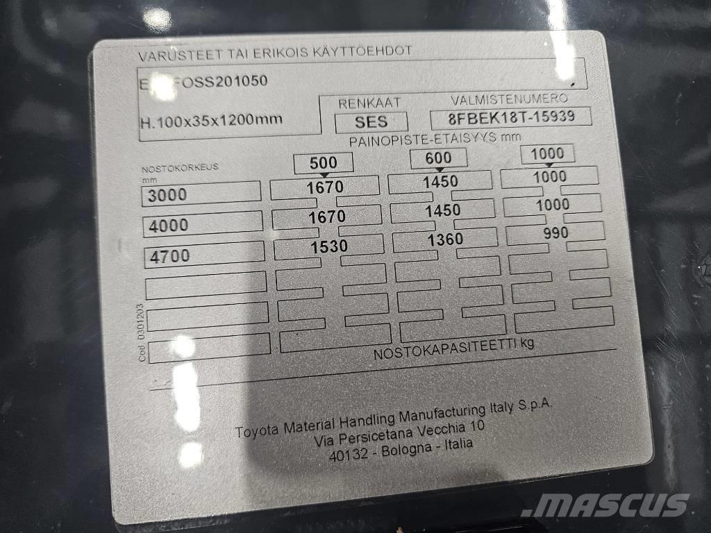 Toyota 8 FBEK 18 T Wózki elektryczne