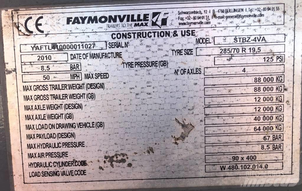 Faymonville STBZ-4VA Przyczepy niskopodłogowe