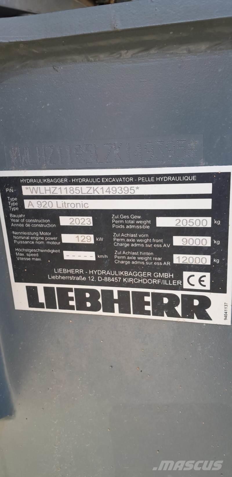 Liebherr A920 Koparki kołowe