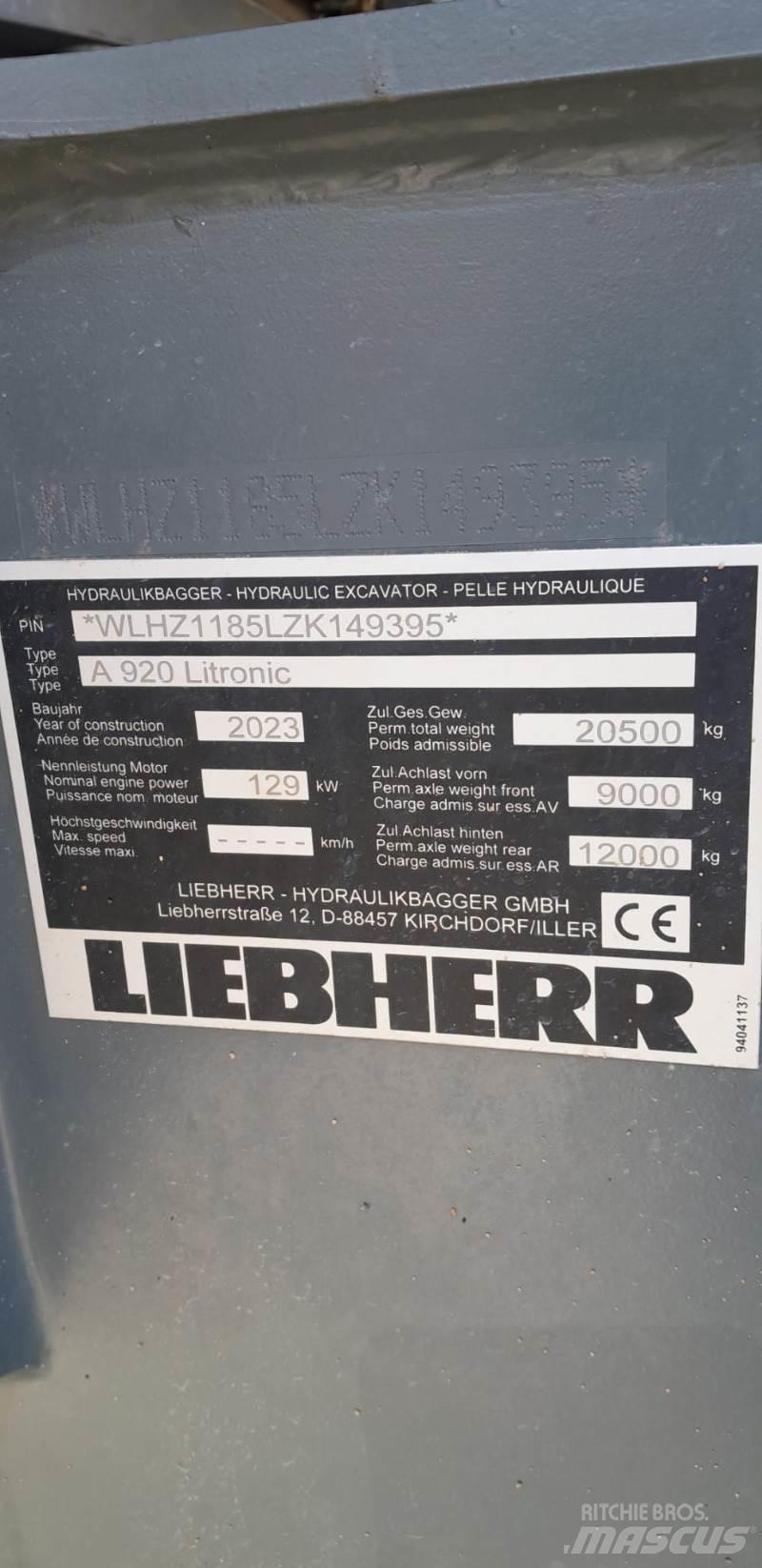 Liebherr A920 Koparki kołowe