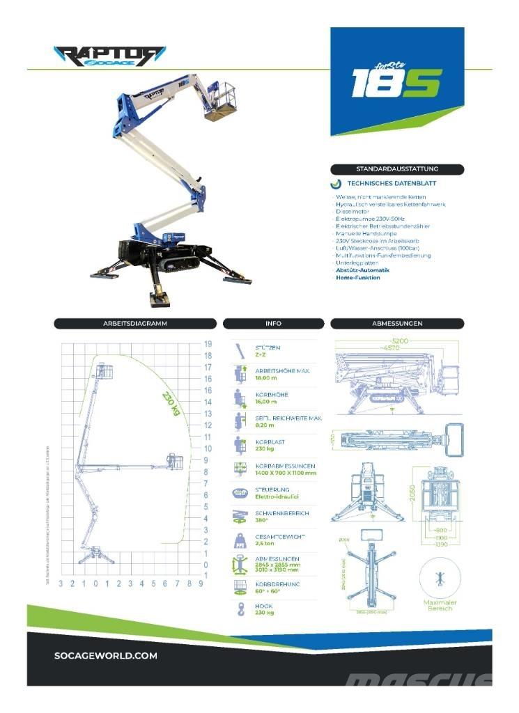Socage Raptor 18S Podnośniki przegubowe