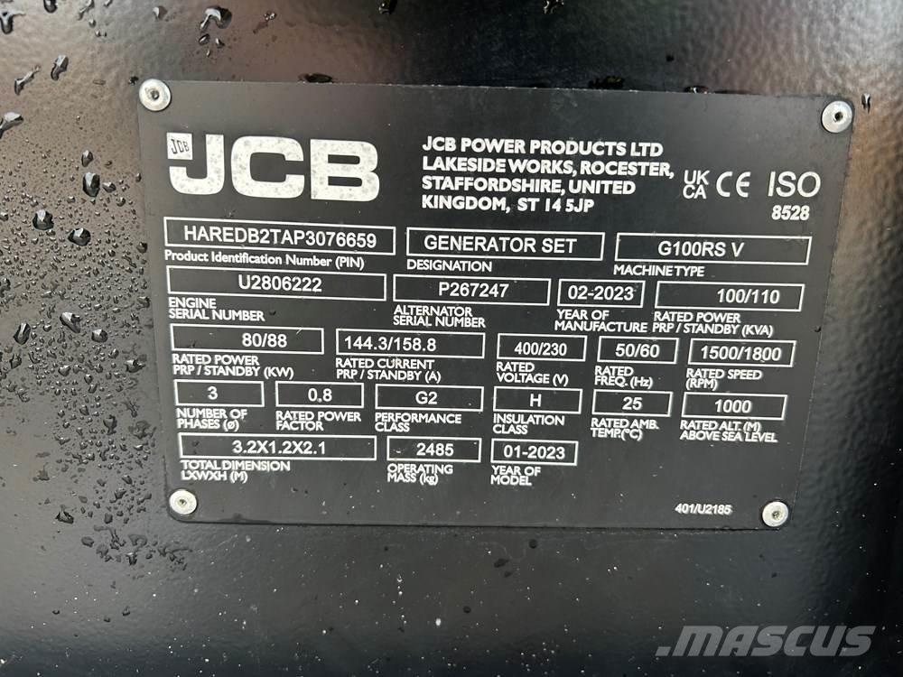 JCB G100RS Agregaty prądotwórcze Diesla
