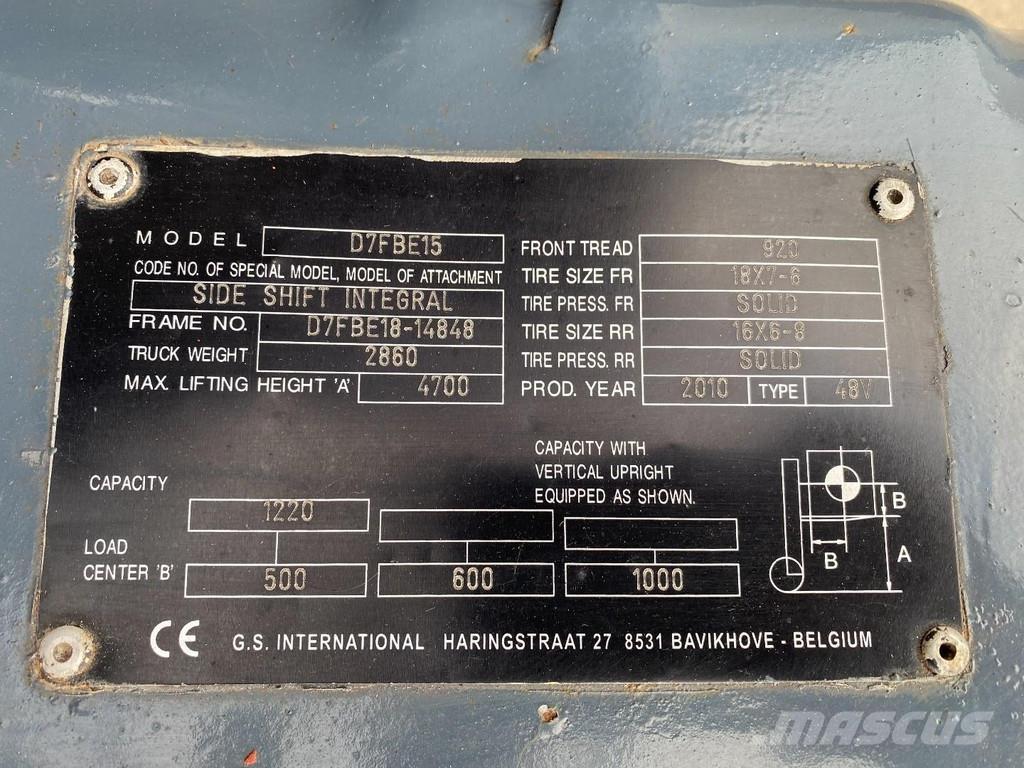 Toyota 7FBEF15 Wózki elektryczne