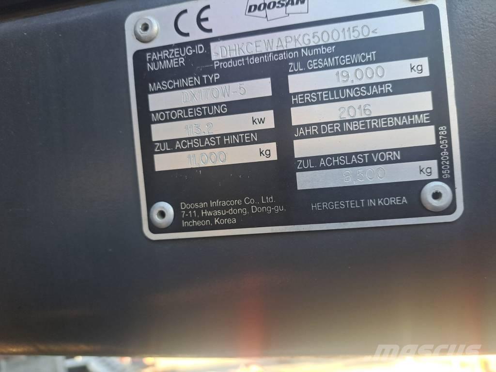 Doosan DX170W-5 Koparki kołowe