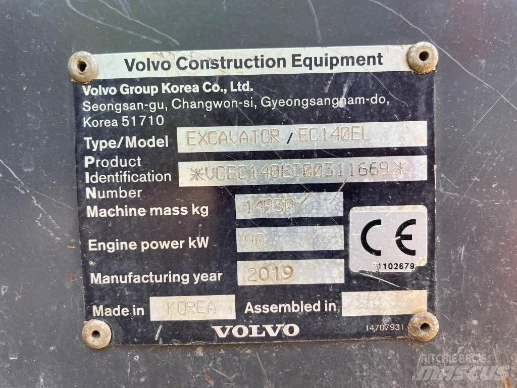 Volvo EC 140 EL Koparki gąsienicowe