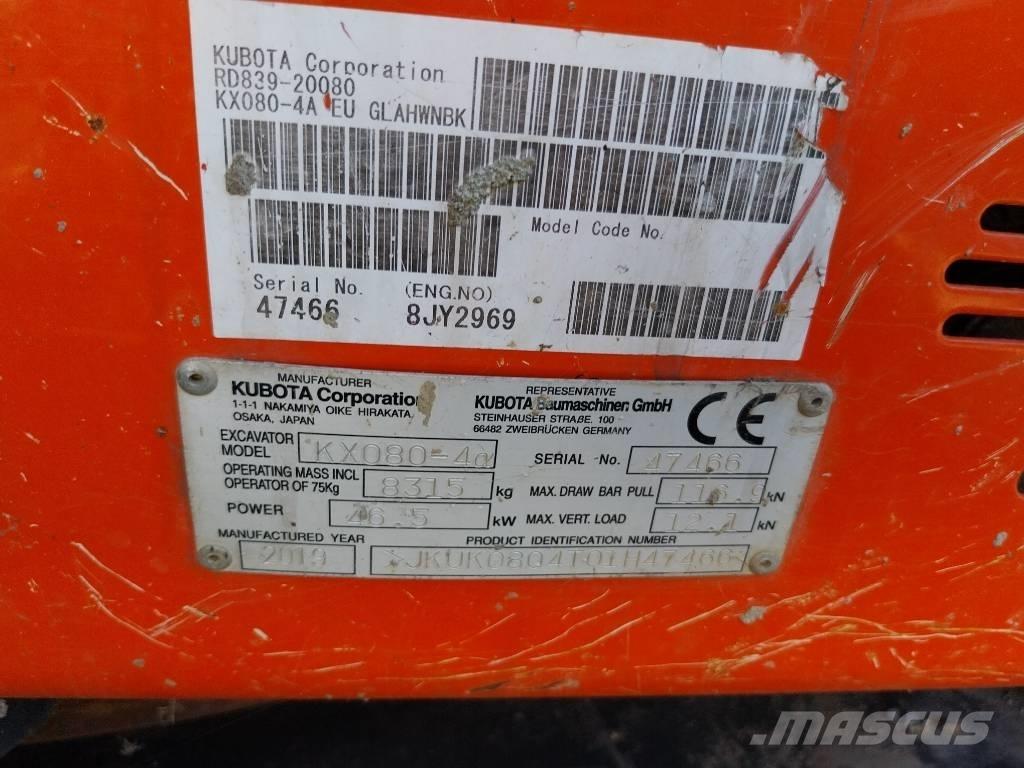 Kubota KX 080-4 Midikoparki  7t - 12t