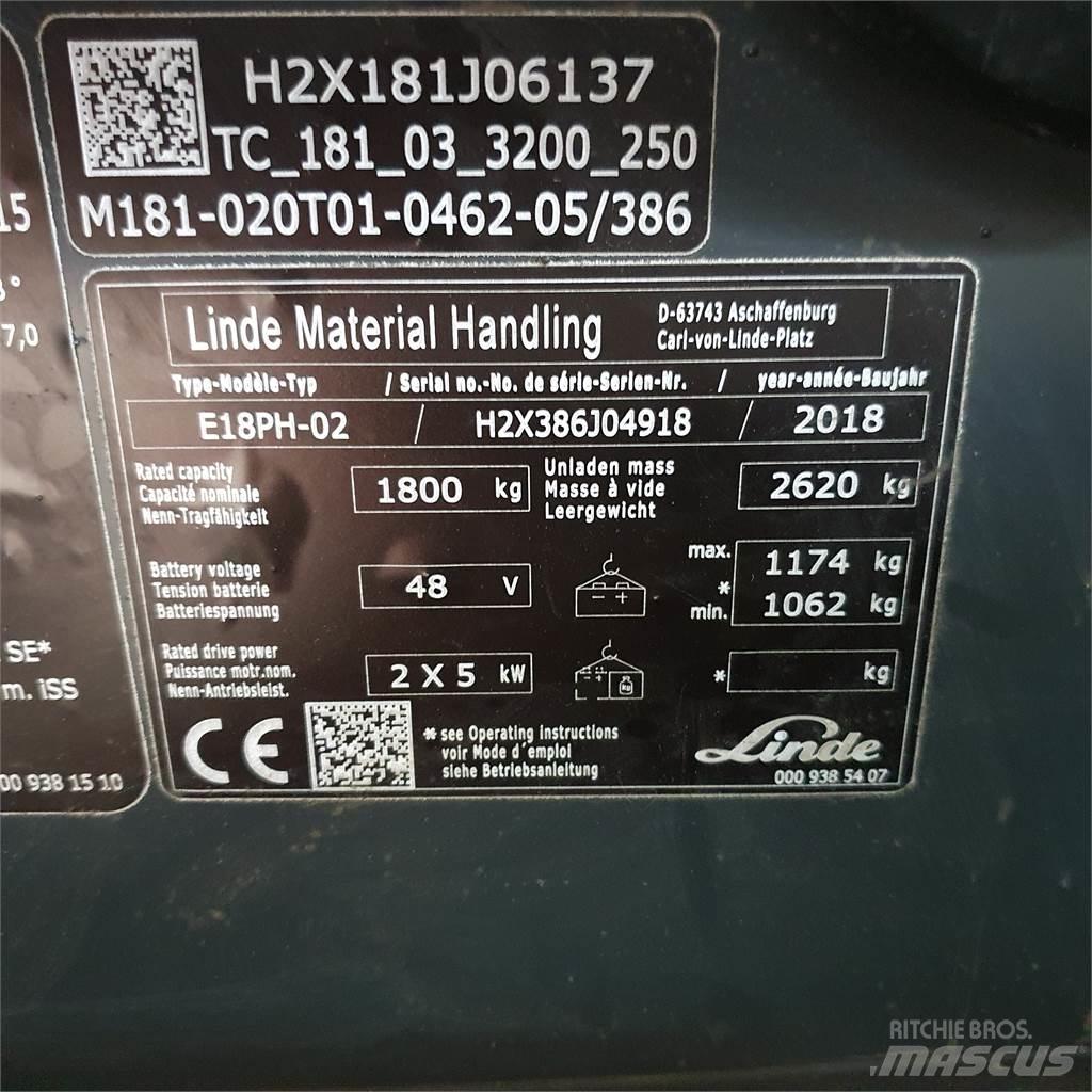 Linde E18PH Wózki elektryczne