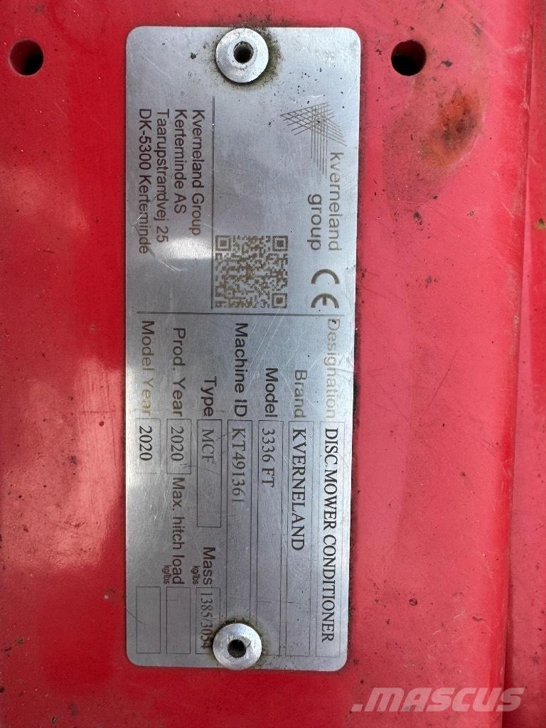 Kverneland 3336 FT Kosiarki ze wstępną obróbka paszy