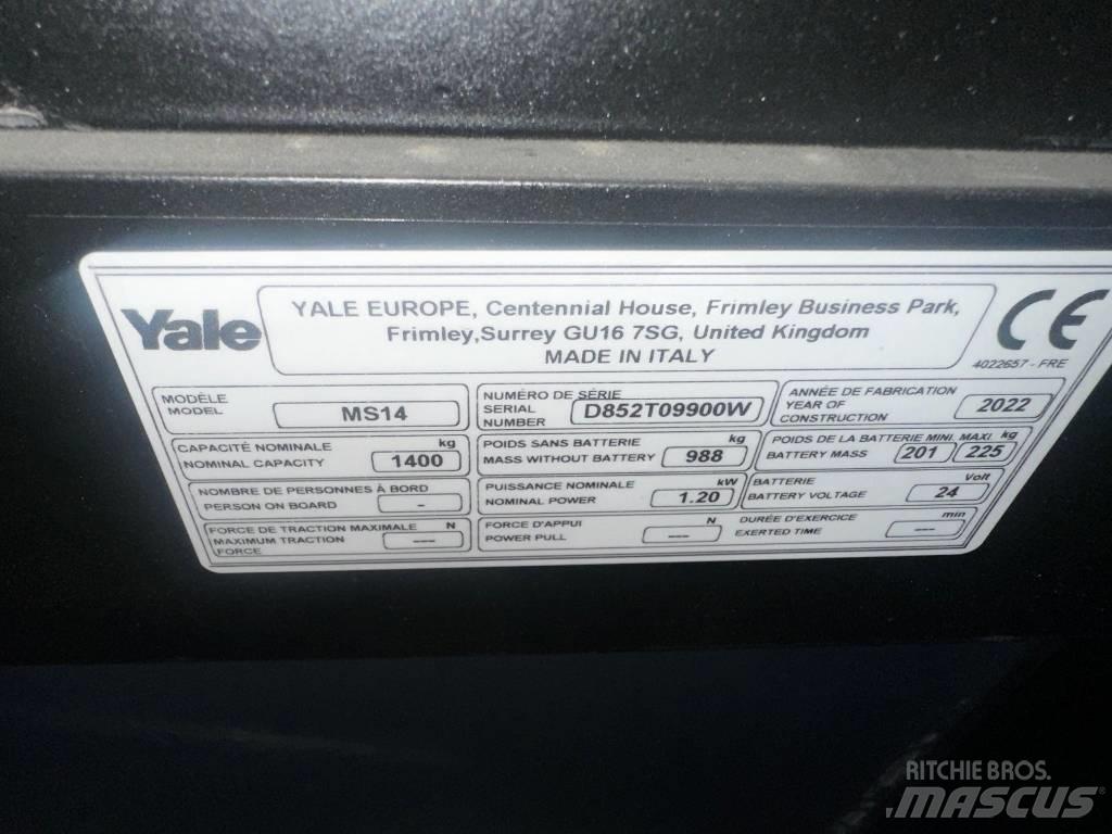 Yale MS 14 AC Wózki widłowe unoszące z dyszlem