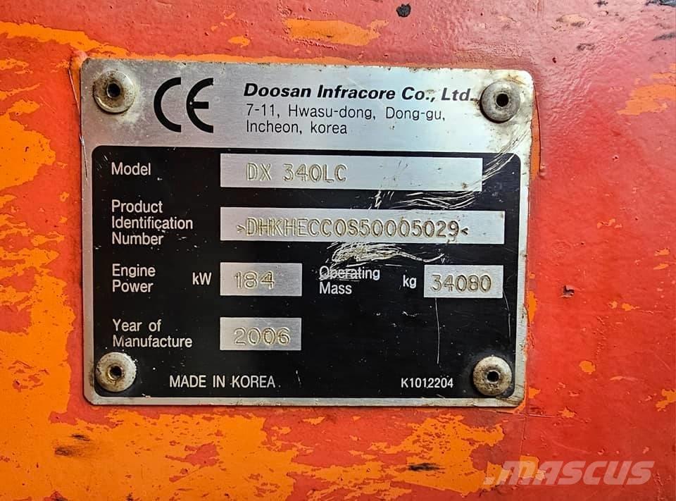 Doosan DX 340 LC Koparki gąsienicowe