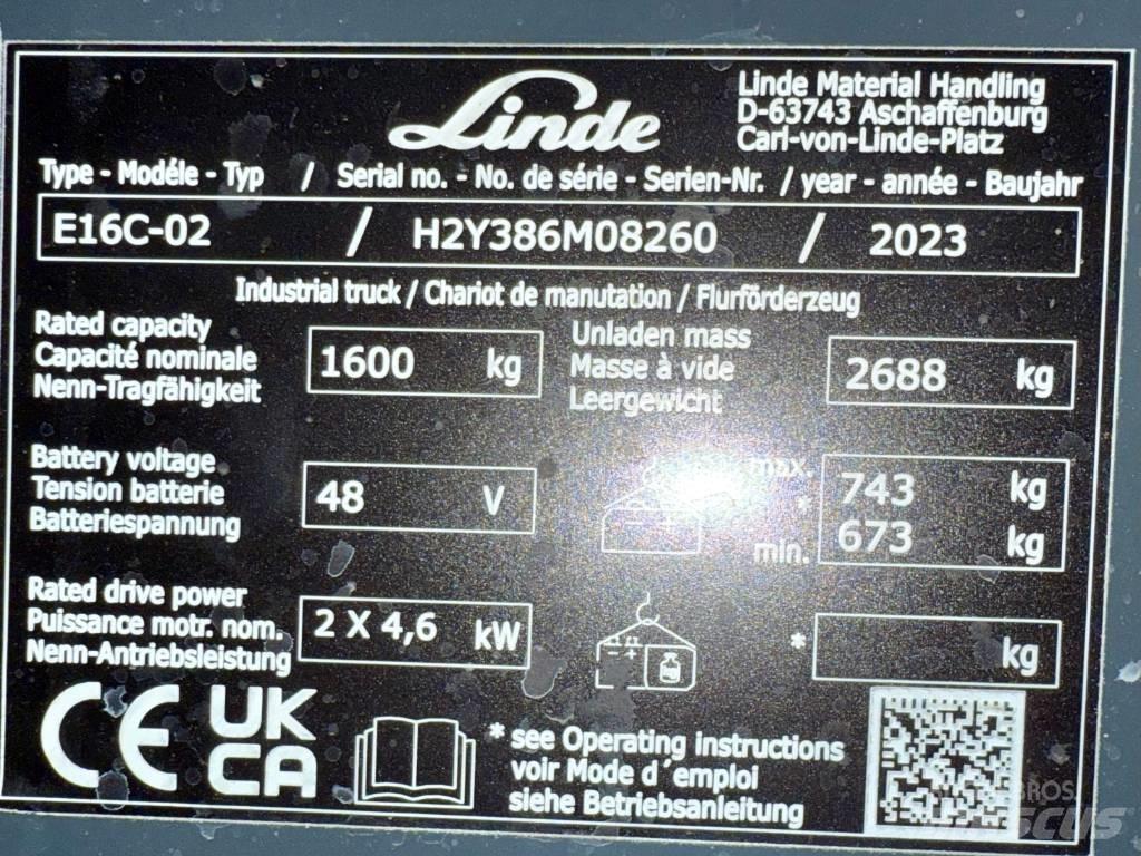 Linde E16C/386-02 Wózki elektryczne