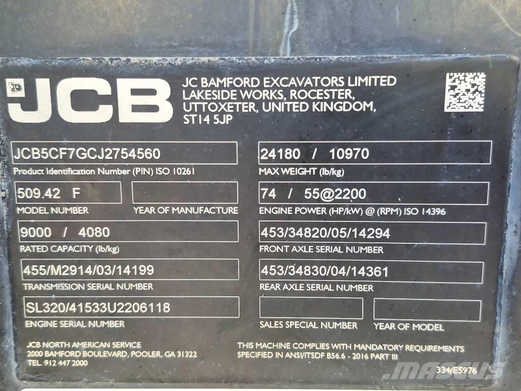 JCB 509-42 Ładowarki teleskopowe