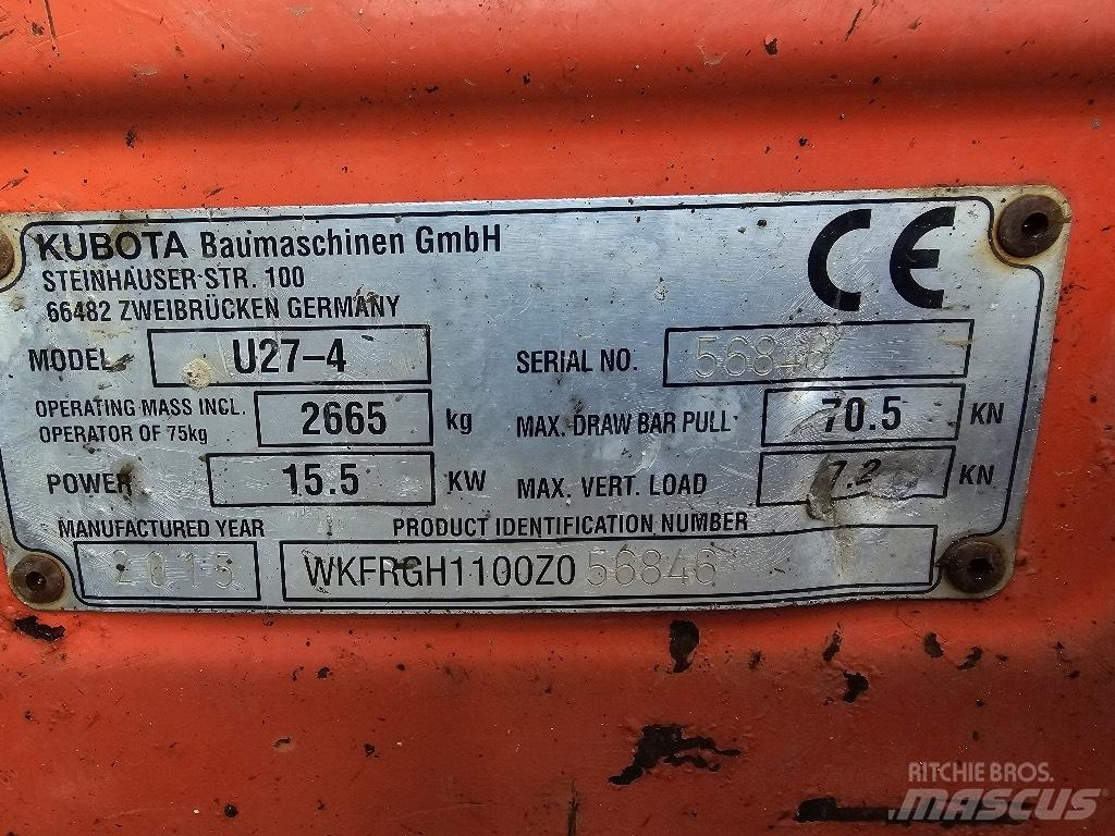 Kubota U 27-4 Minikoparki