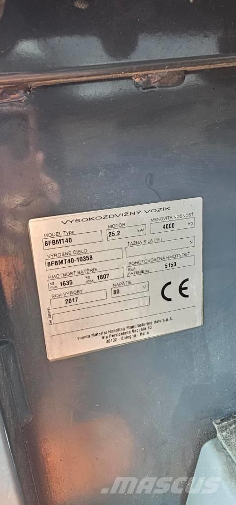 Toyota 8FBMT40 Wózki elektryczne
