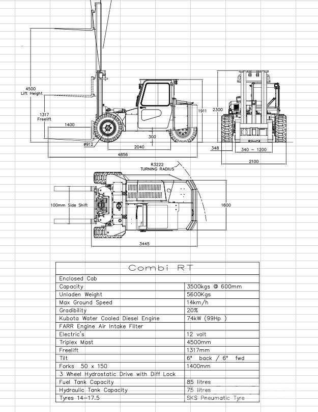 Combilift RT 3500 Wózki widłowe terenowe