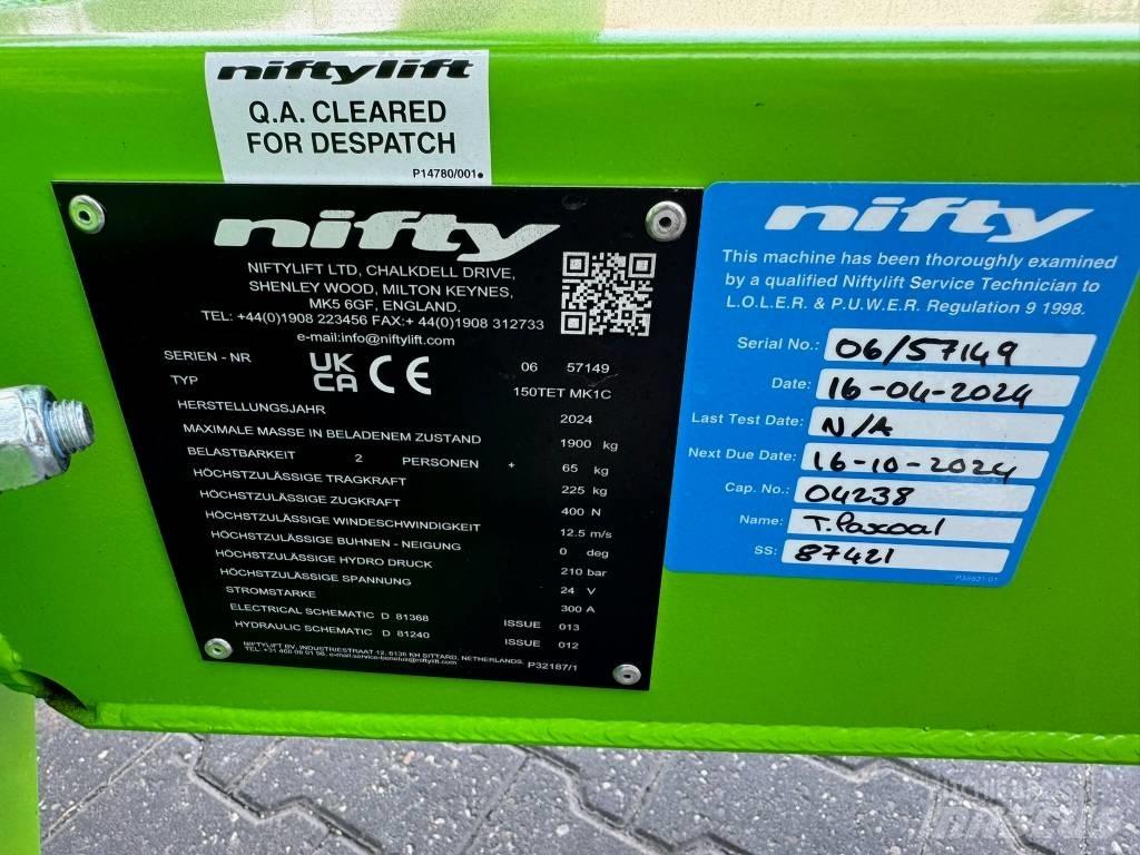 Niftylift 150 TET Podnośniki na przyczepach