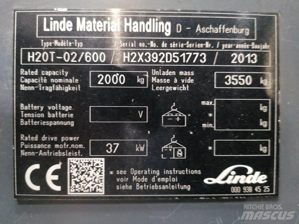 Linde H20T-02/600 Wózki LPG