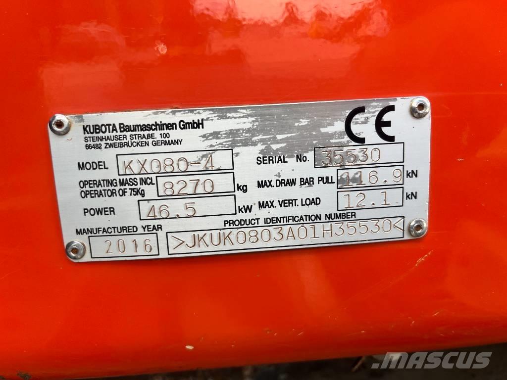 Kubota KX 080 Midikoparki  7t - 12t