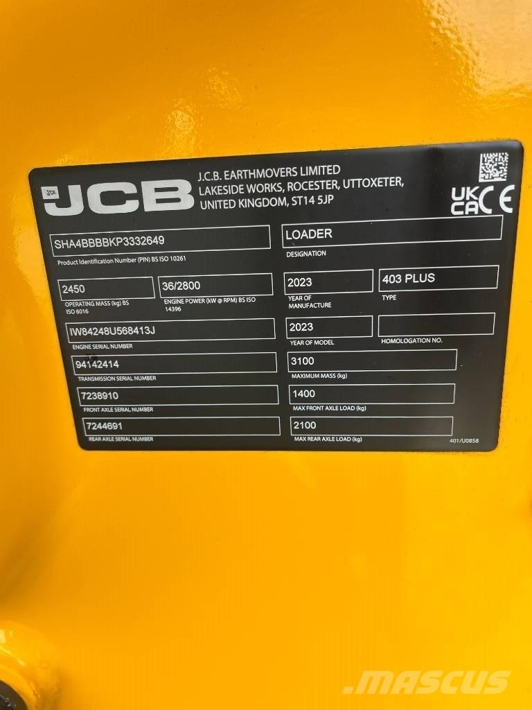 JCB 403 Agri Plus Ładowarki burtowe