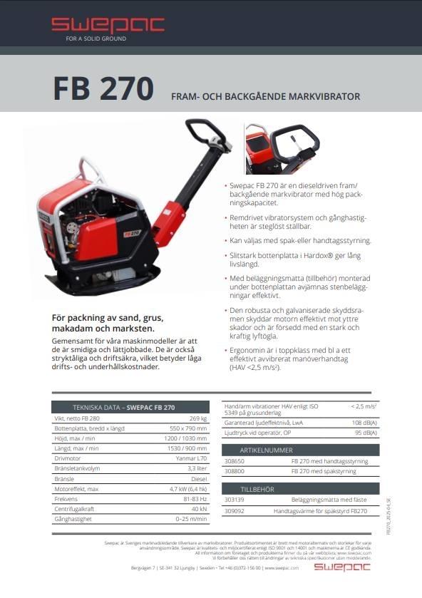 Swepac FB 270 Ubijaki wibracyjne