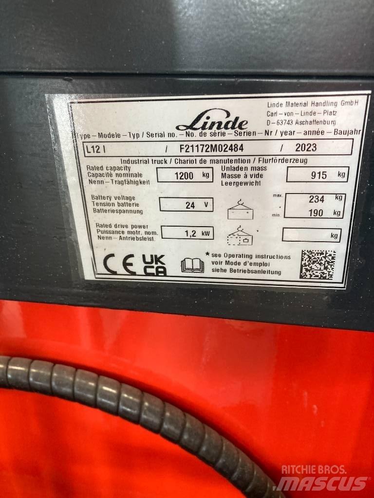 Linde L12i/1172 Wózki widłowe unoszące z dyszlem