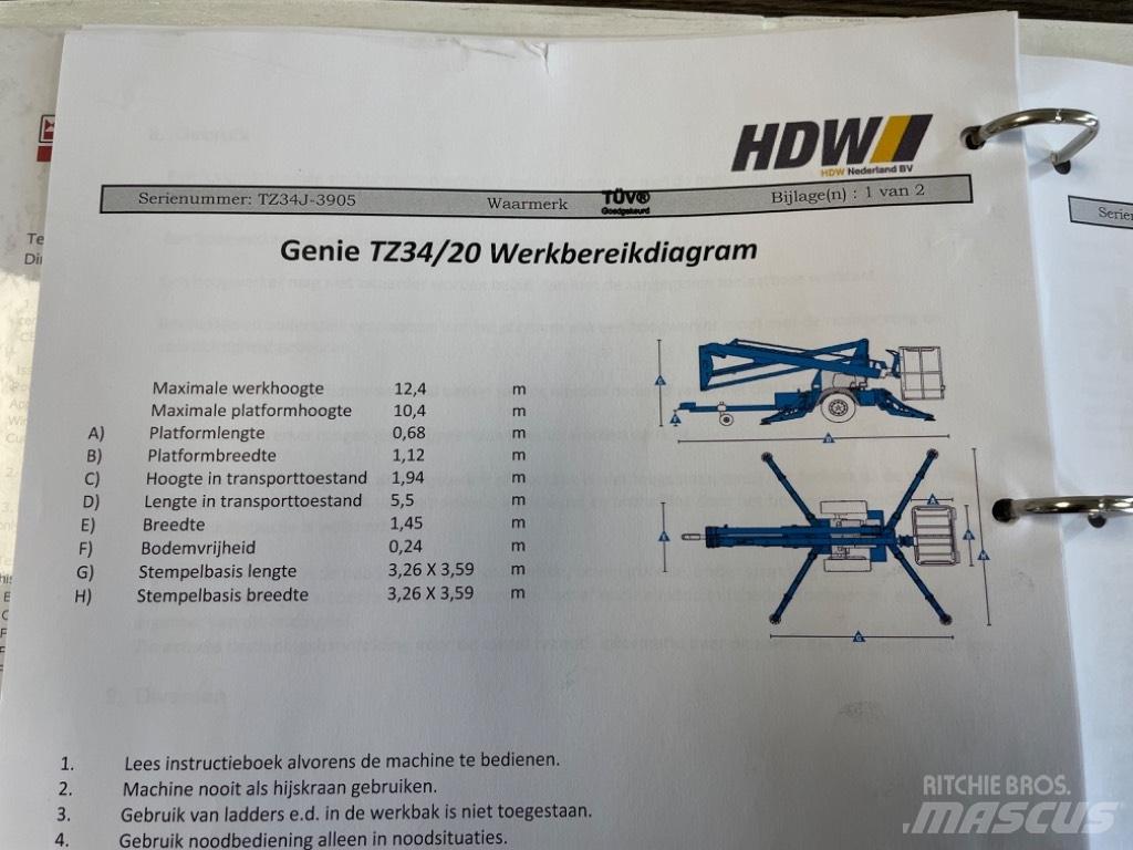 Genie TZ 34/20 Podnośniki na przyczepach