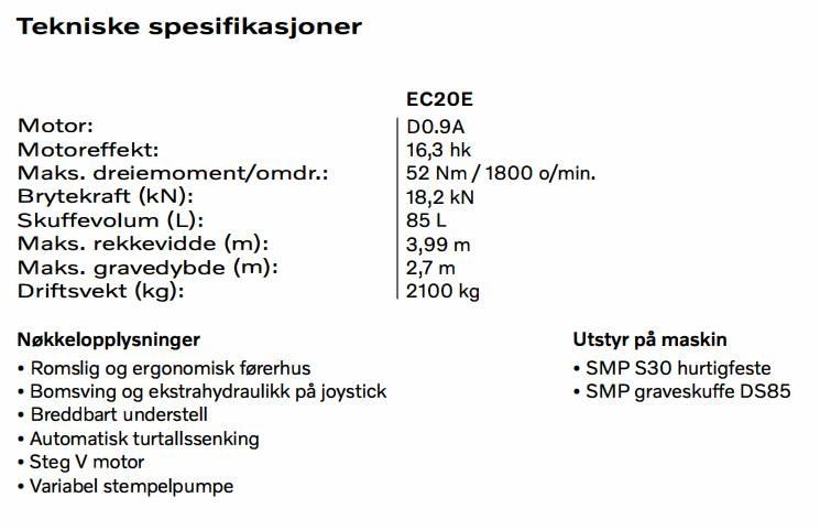 Volvo EC 20 E Minikoparki
