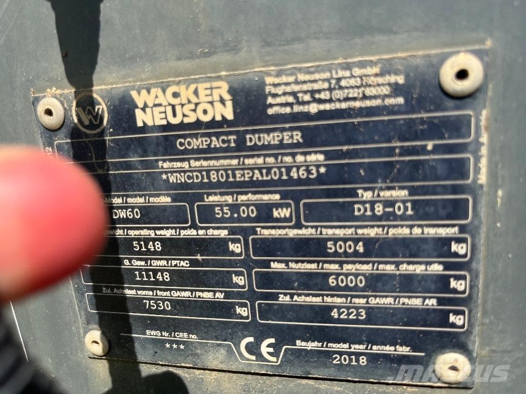 Wacker Neuson DW 60 Wozidła kolebkowe