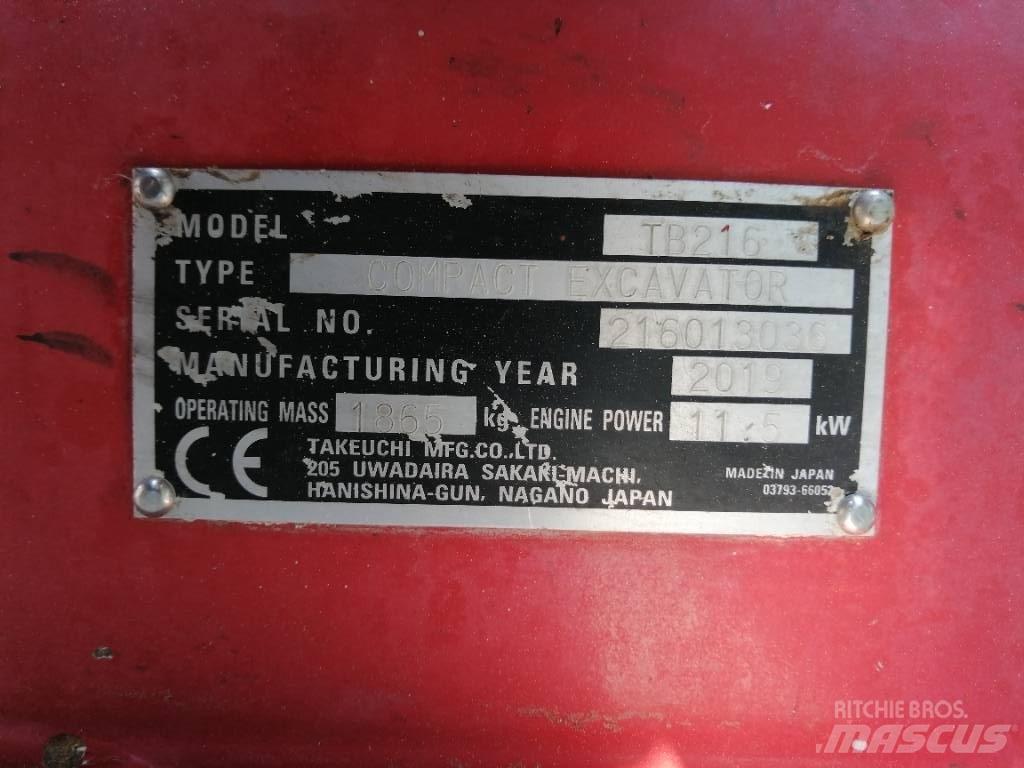 Takeuchi TB 216 Minikoparki