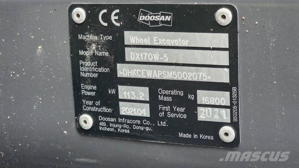 Doosan DX 170 W Koparki kołowe