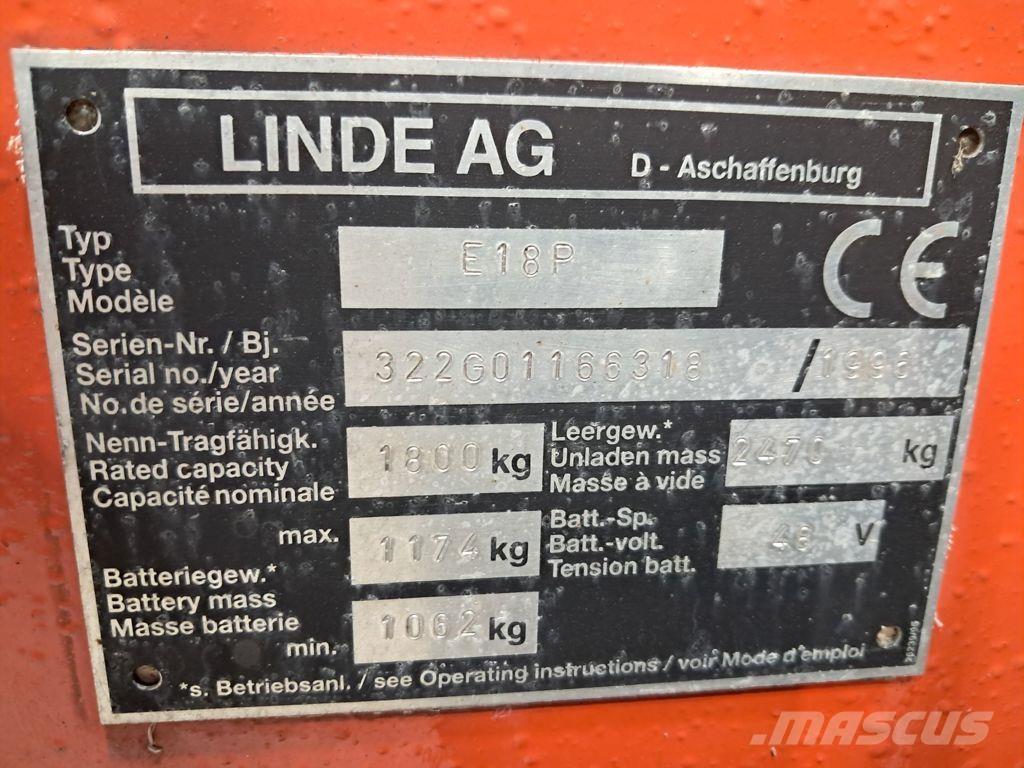 Linde E18P Wózki elektryczne