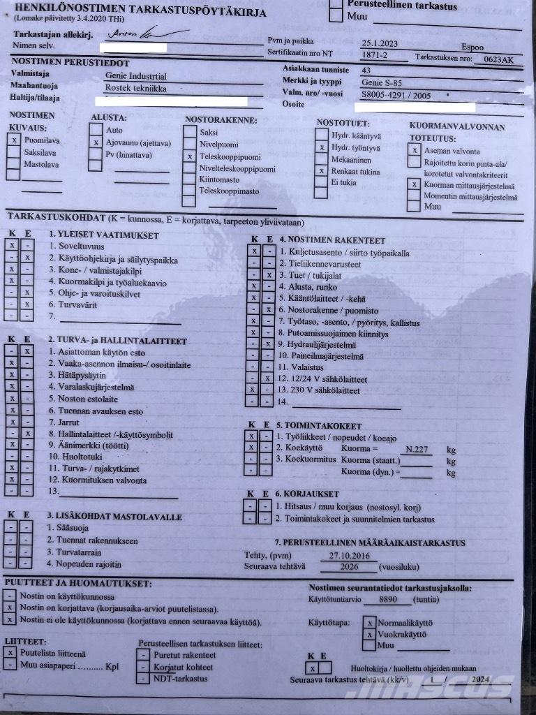 Genie S 85 Podnośniki przegubowe
