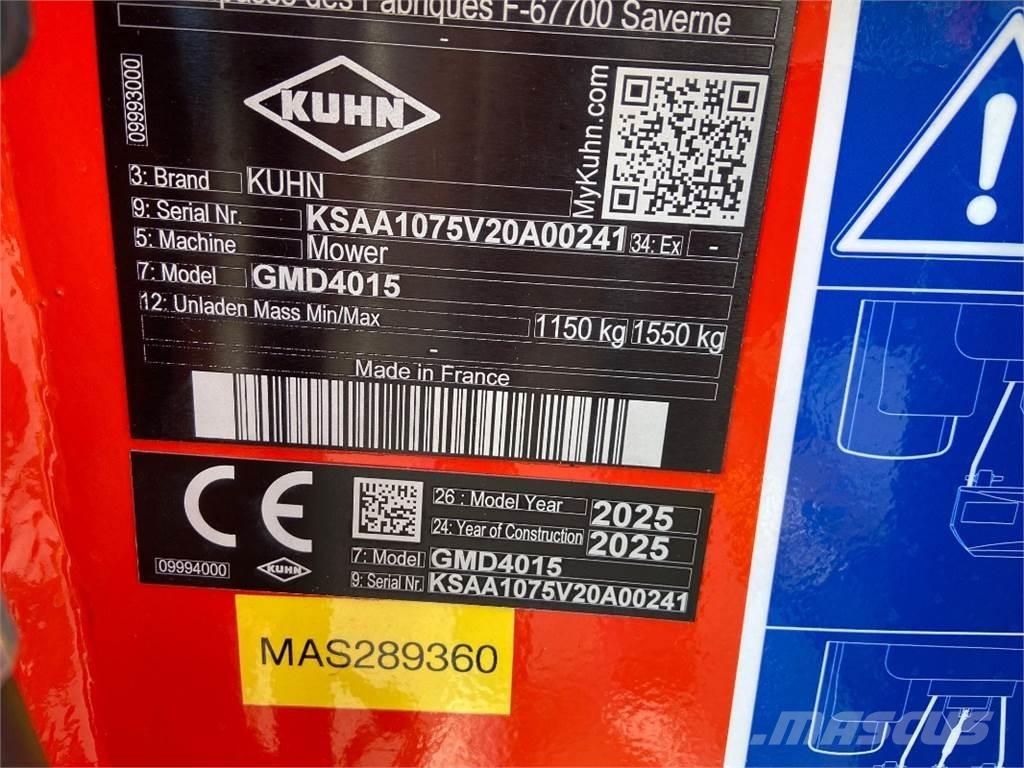 Kuhn GMD4015 Kosiarki ze wstępną obróbka paszy