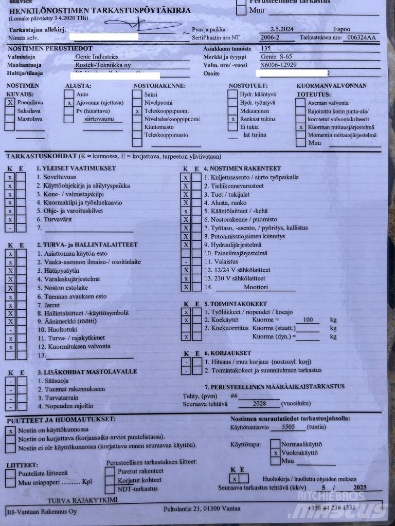 Genie s 65 Podnośniki przegubowe