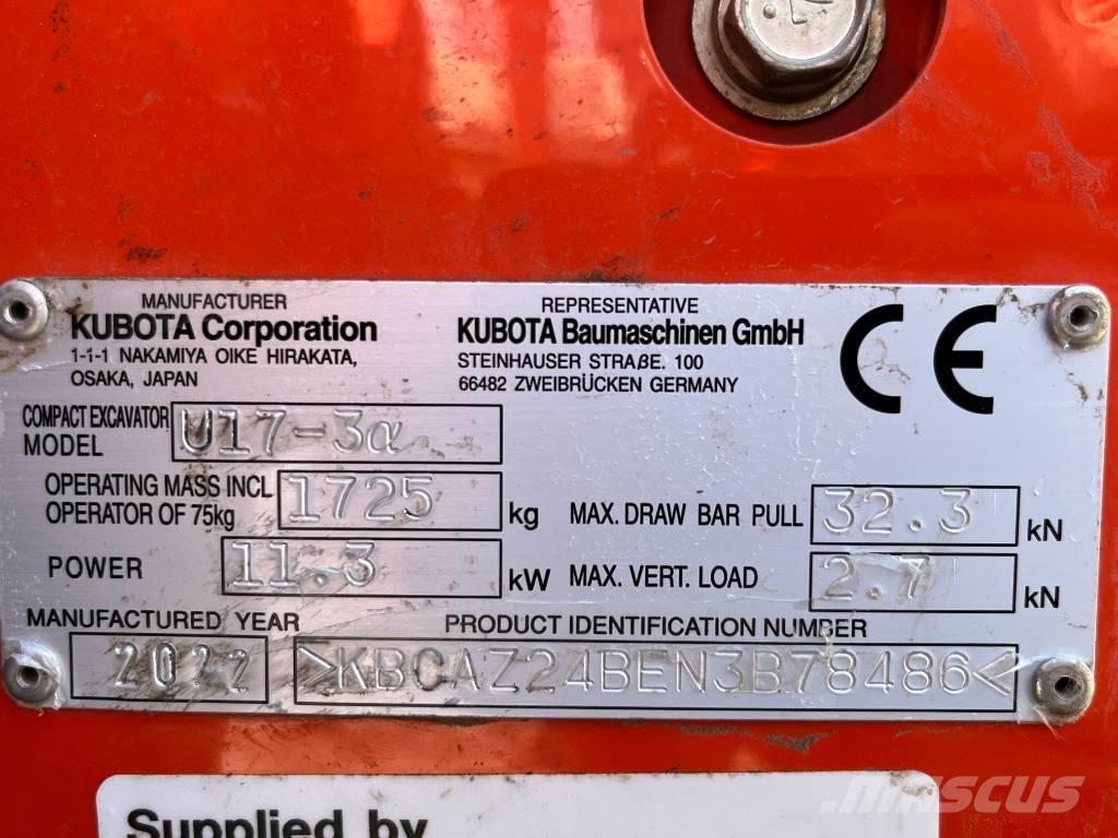 Kubota U 17-3 Minikoparki