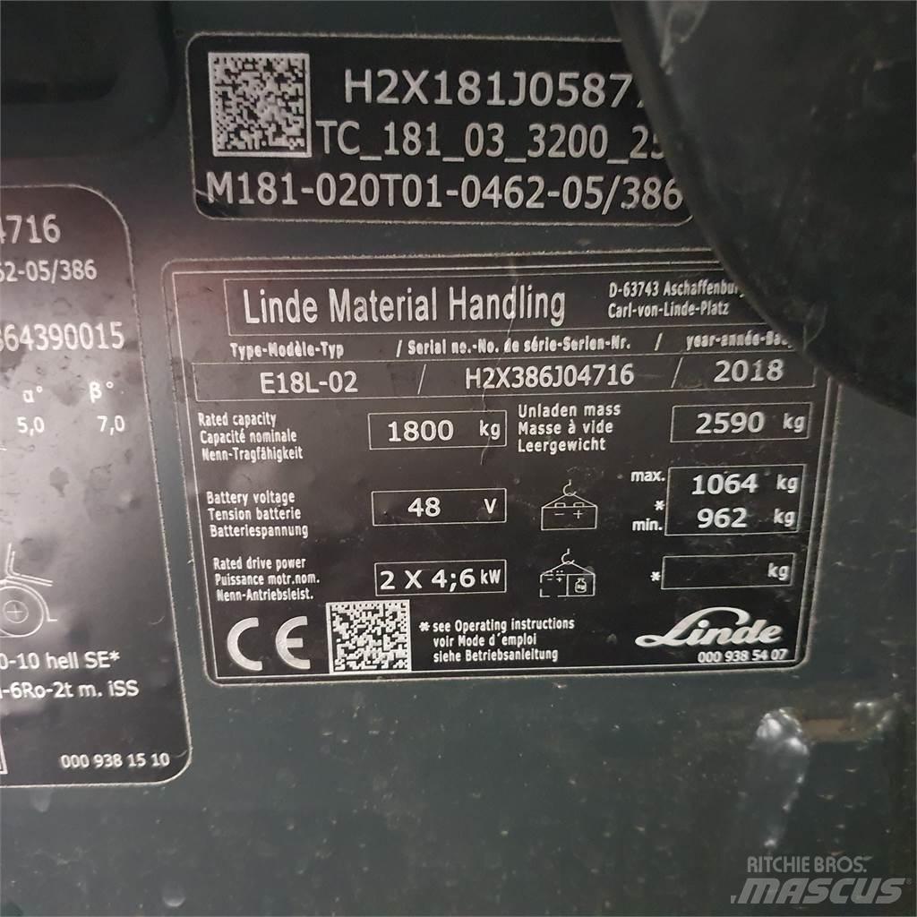 Linde E18L Wózki elektryczne
